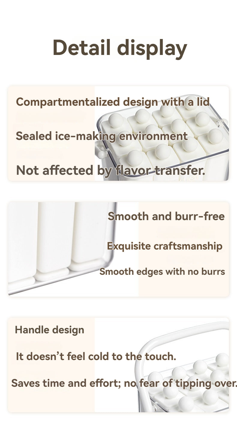 Silicone Long Ice Cube Tray with Lid