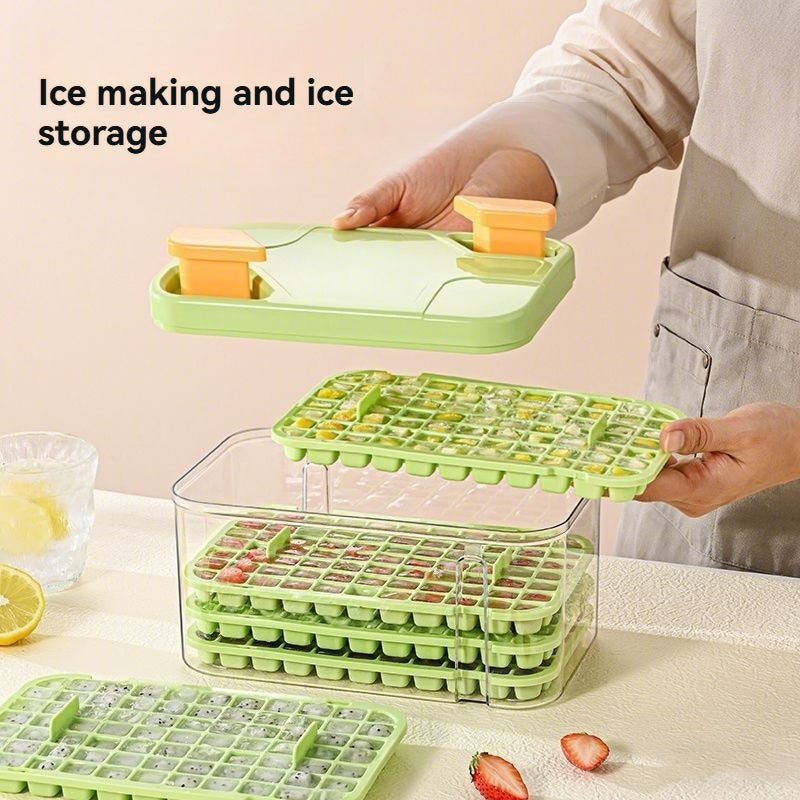 Large Capacity Ice Cube Tray with Storage Bin