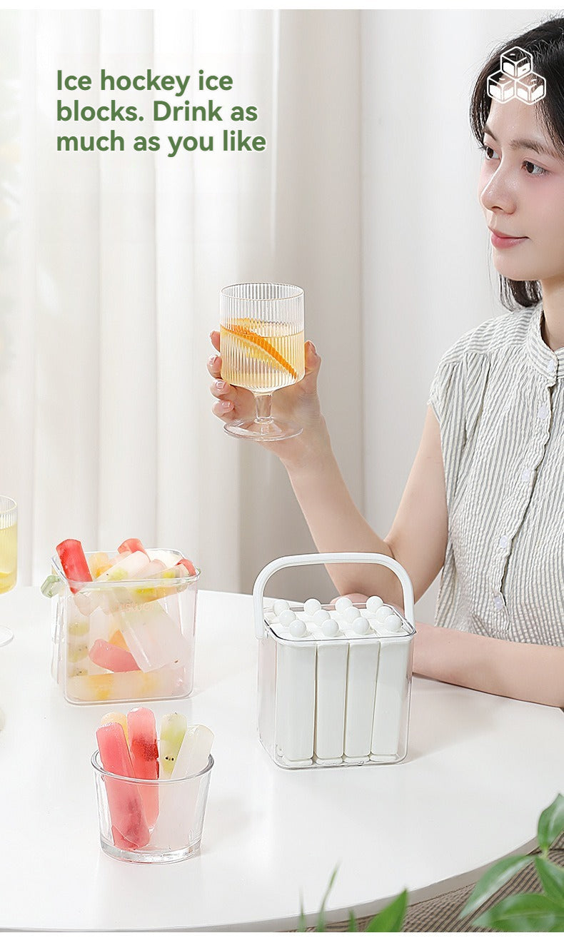 Silicone Long Ice Cube Tray with Lid