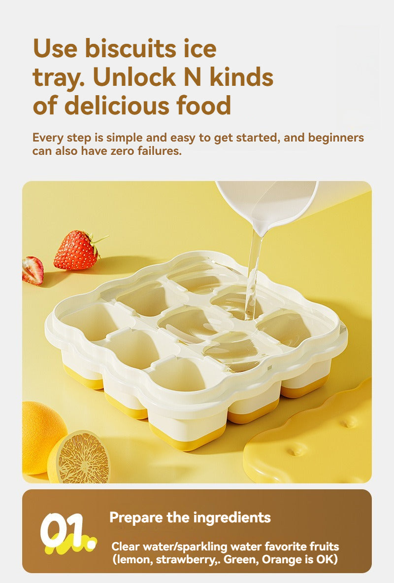 Biscuit Shape Silicone Ice Cube Tray