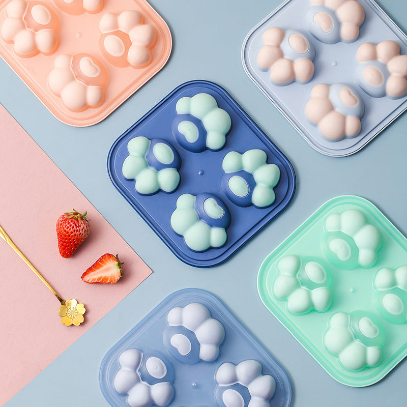 Cat Paw Silicone Ice Cube Tray with Lid